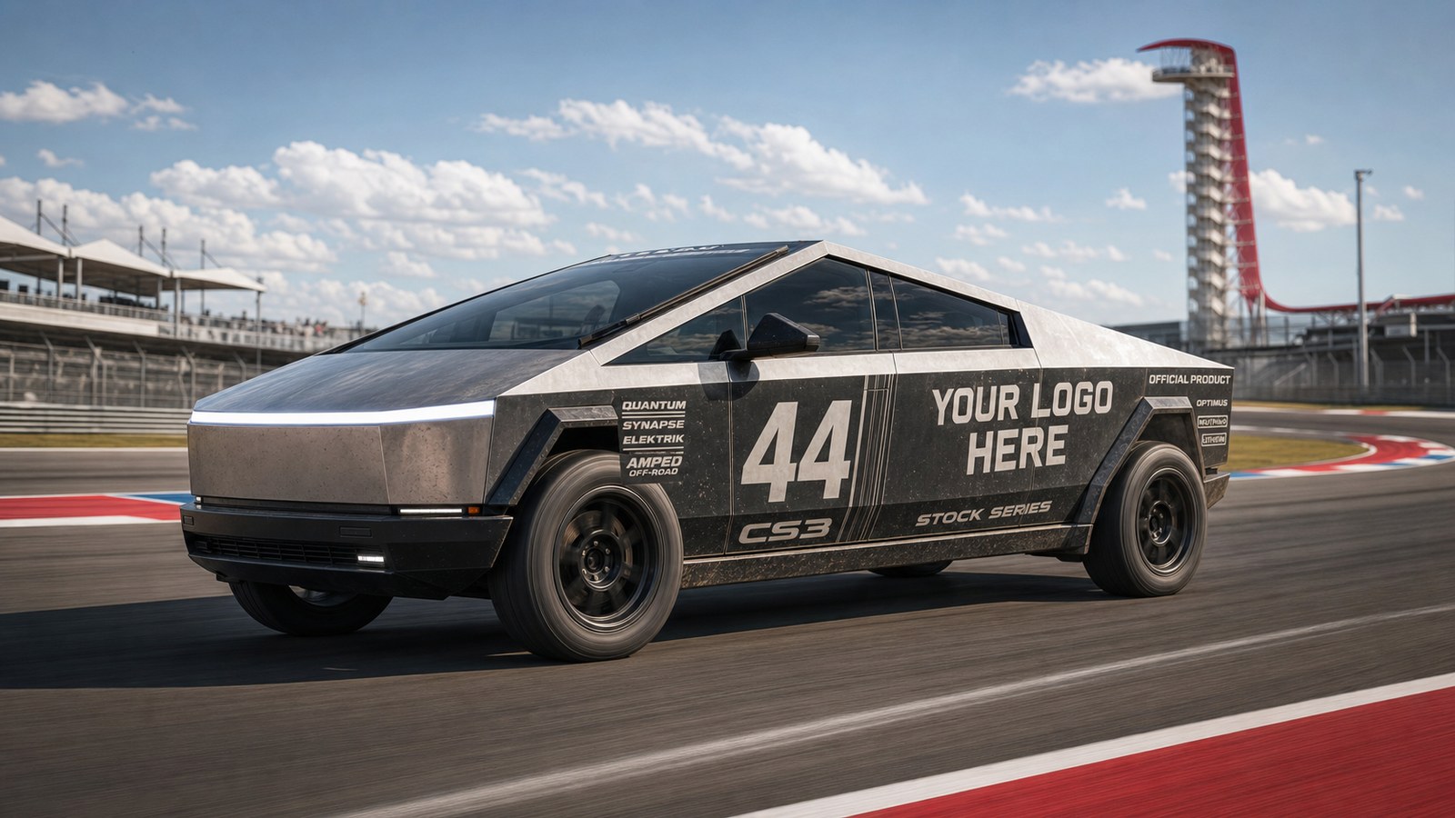 Cybertruck official product partner livery with your logo here on the truck
