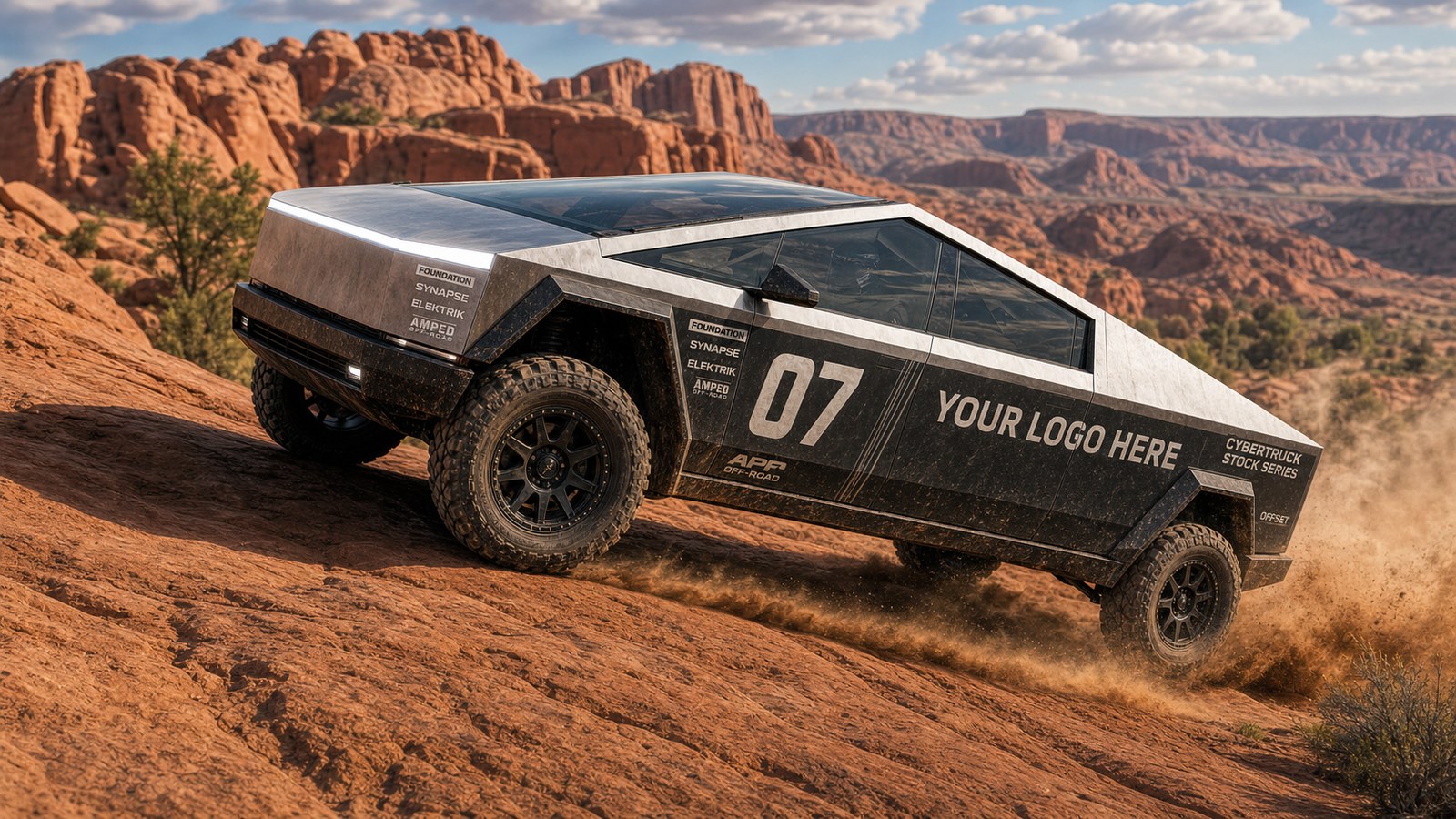 Cybertruck surface partner livery with your logo here on the truck